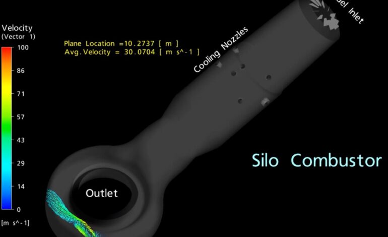 شبیه سازی احتراق در محفظه سیلویی