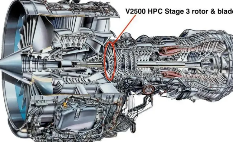 تعویض پره کمپرسور موتور V2500